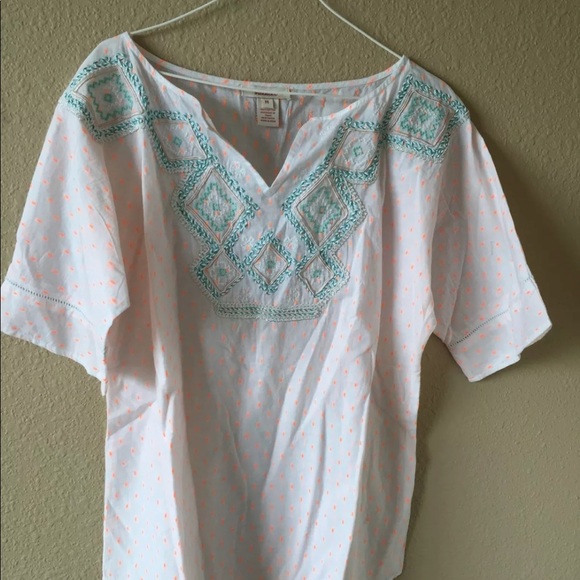 Sundance Tops Sundance Catalog 98 Embroidered Tunic Polka Dots